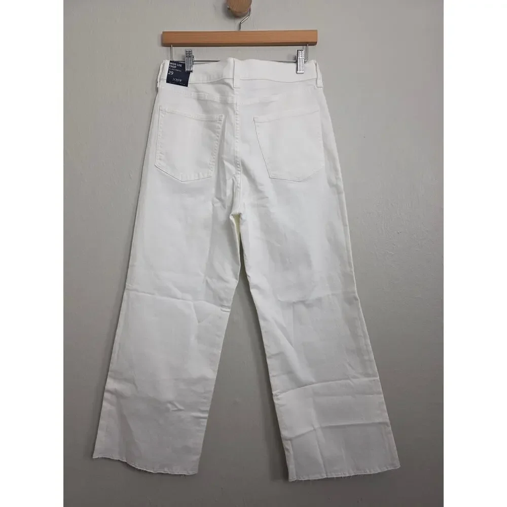 J.Crew White Wide Leg Cropped Jeans All Day Stretch NWT Size 29 BR051
